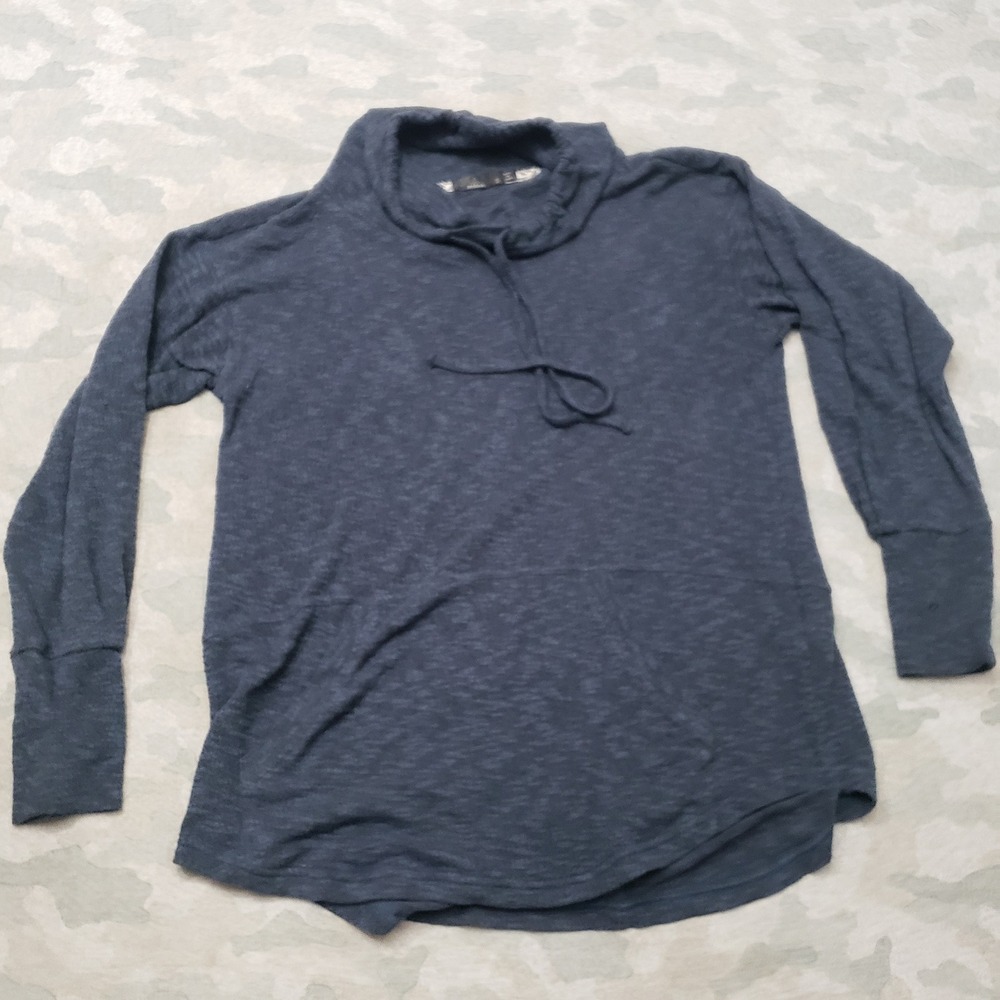 Prana Top Women Small Blue Pullover Long Sleeve Fleece Outdoors Hiking Travel